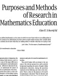 Purpose and Methods of Research in Math