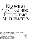 Knowing and Teaching Math