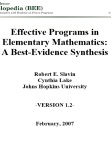 Effective Programs In Mathematics